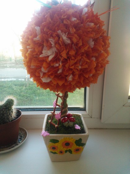 Работа «Топиарий из салфеток "сказка"»