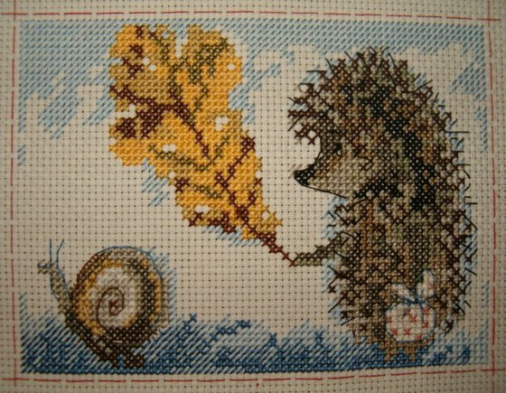 Работа «ежик с листом»