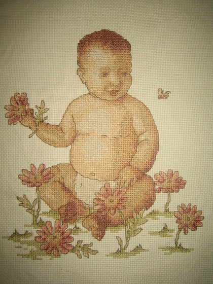 Работа «Малыш в цветах»