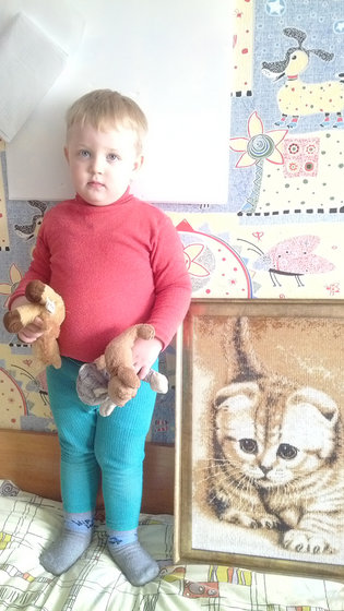 Работа «Дениска с котенком»