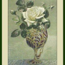 Работа «роза в бокале»