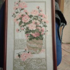 Работа «Хризантемы в вазе»