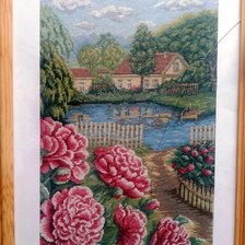 Работа «Пионы в цвету»