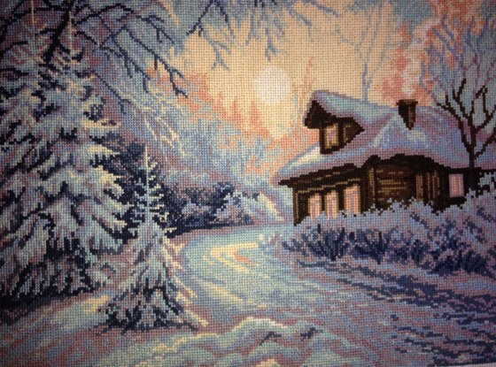 Работа «Зима в деревушке»