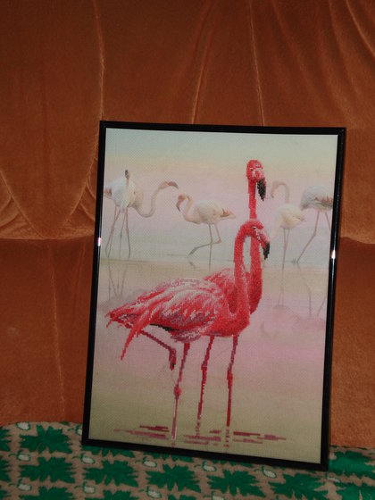 Работа «розовый фламинго»
