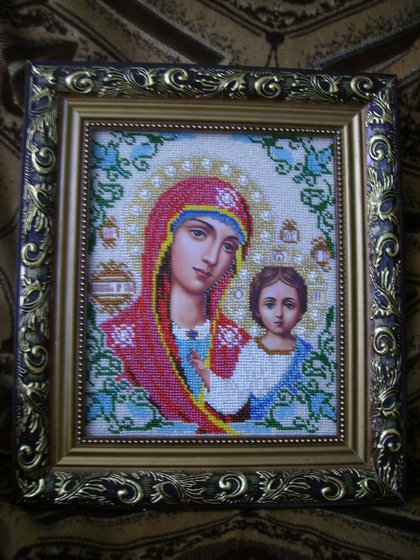 Работа «Казанская Богоматерь.Бисер.»