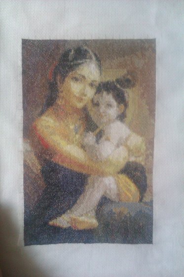 Работа «Яшода и Кришна»