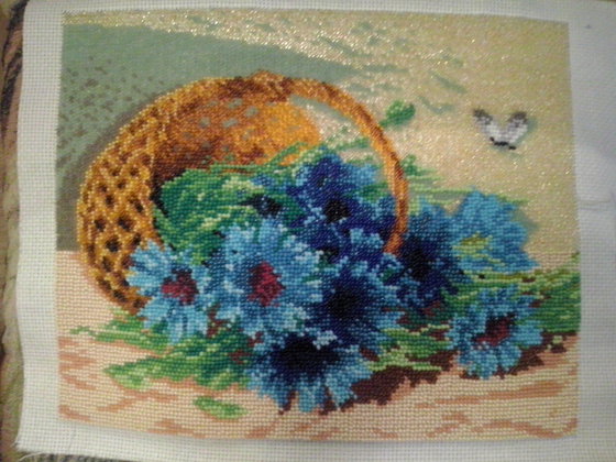 Работа «корзина с васильками»