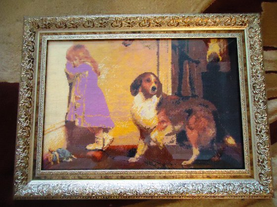 Работа «Девочка с собачкой»