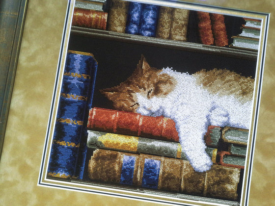 Работа «Кошка, спящая на полке»