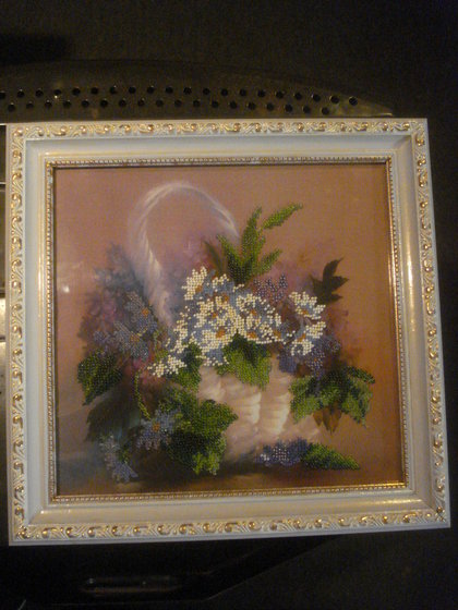 Работа «Корзина с ромашками. Бисер.2013 год»