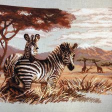 Работа «Зебры в саванне»