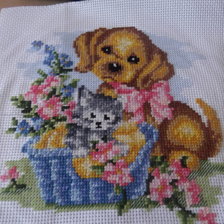 Работа «Собака и котик»