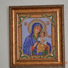 Работа «Икона Богородица Неувядаемый цвет.»