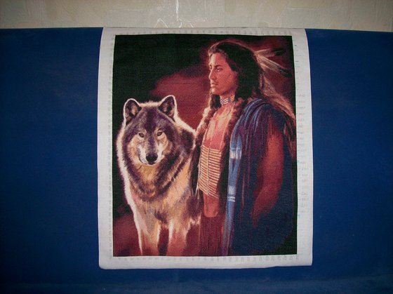 Работа «Индеец с волком»