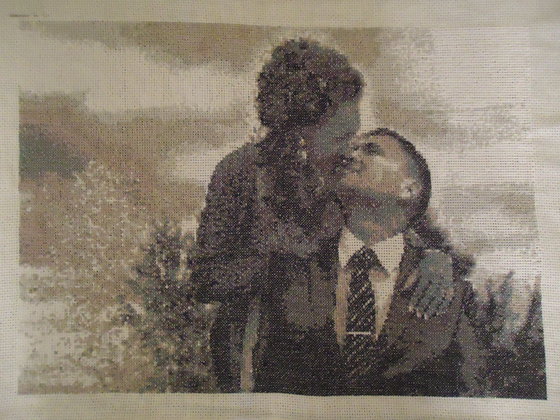 Работа «Вышивка по фото (брат с женой)»