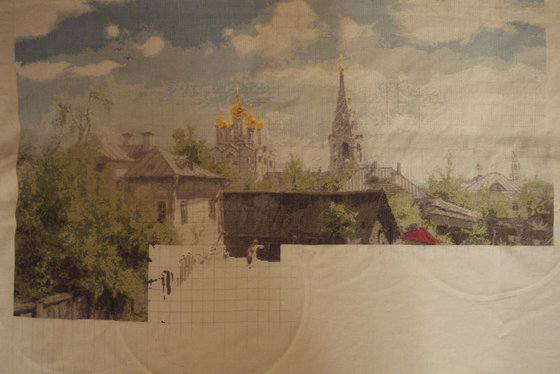 Работа «Московский дворик. В процессе.»