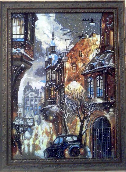 Работа «Снег в городе»