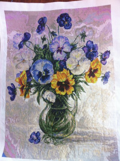 Работа «натюрморт анютины глазки»