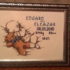 Работа «метрика малыш с мишкой»