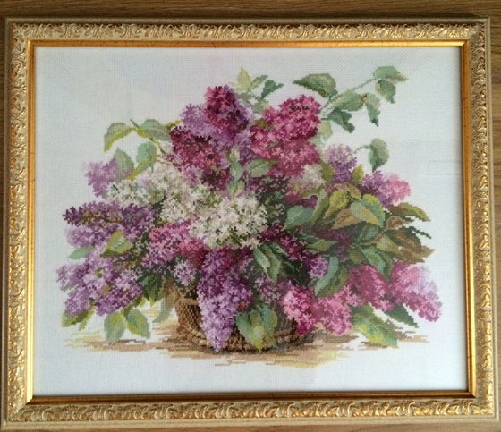 Работа «"Сирень" по набору фирмы "Алиса"  41х32 см»