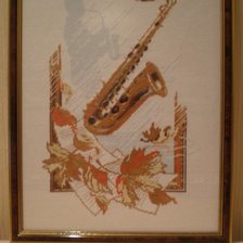 Работа «Саксофон с кленовыми листьями.»