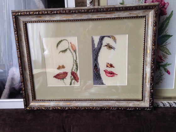 Работа «Лицо-цветы и Лицо-птицы»