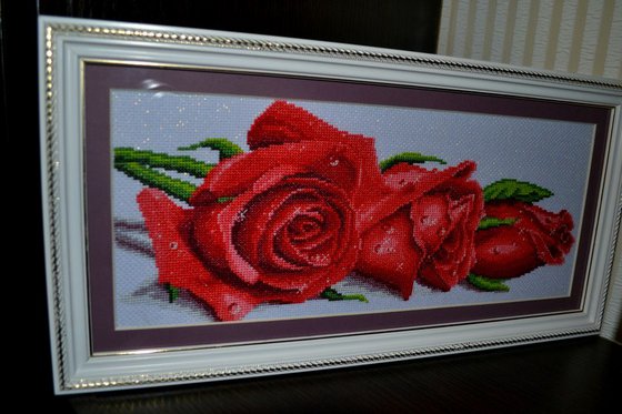 Работа «Розы в росе»