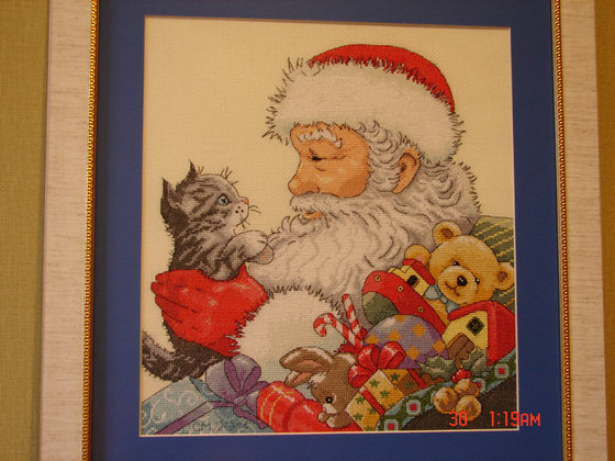 Работа «Дед Мороз и котеночек»