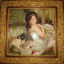 Работа «Девушка с мопсом»