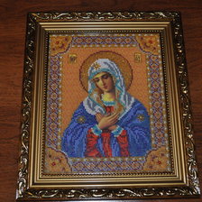 Работа «Богородица "Умиление", бисер 20х25»