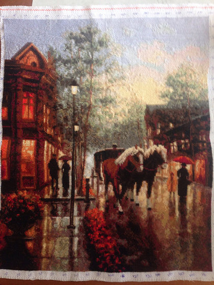 Работа «Весенний дождь, старинный город»