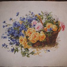 Работа «Розы и васильки»