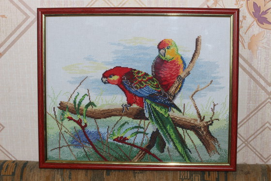 Работа «попугайчики на ветке»