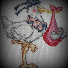 Работа «Аист с ребёнком»