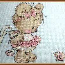 Работа «Мишка с улиткой, основа для метрики»