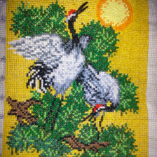 Работа «журавли на сосновой ветке»