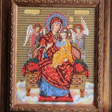 Работа «икона Всецарица.Выполнена бисером.»