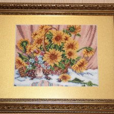 Работа «Подсолнухи,вышивка бисером.»
