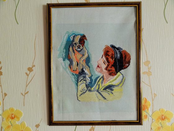 Работа «Девушка с собакой»