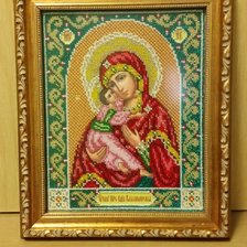 Работа «Вышивка бисером "Богородица Владимирская"»