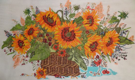 Работа «Подсолнухи (в процессе)»