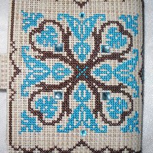 Работа «Кошелек для карточек " Бирюза и шоколад"»