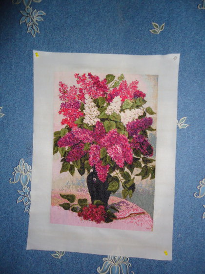 Работа «Сирень в чёрной вазе»