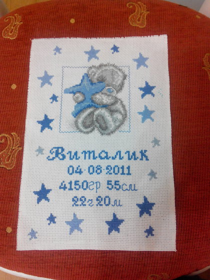 Работа «Метрика для сыночка подруги»