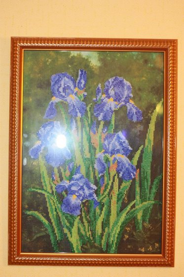 Работа «Ирисы. Вышивка бисером.»