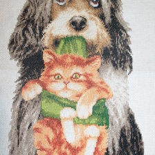 Работа «Пес и котенок»