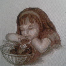 Работа «девочка с котенком»