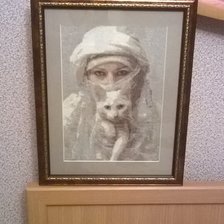Работа «девушка с котом»
