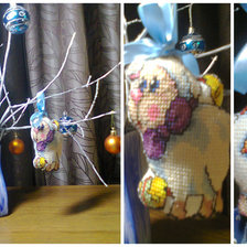 Работа «Новогодние игрушки. Овечки»